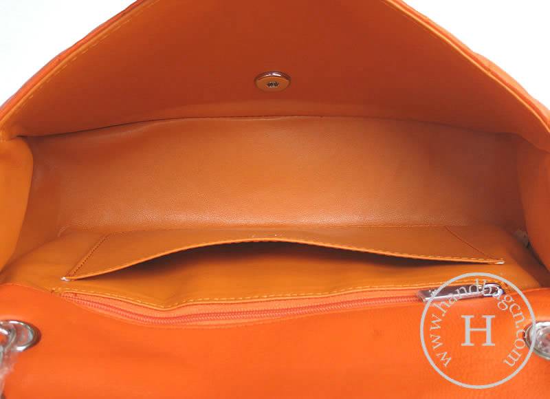 Chanel 48183 Replica Handbag Orange Lambskin Leather With Silver Hardware - Click Image to Close