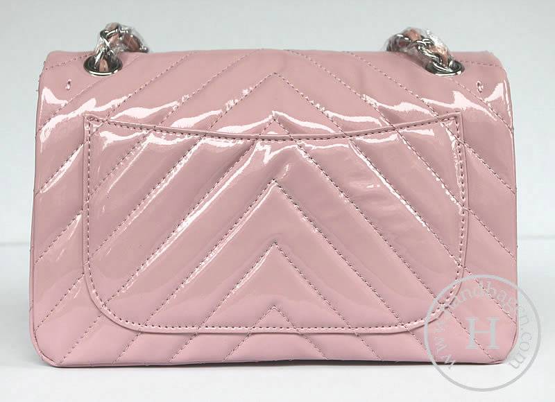 Chanel 48183 Replica Handbag Pink Patent Leather With Silver Hardware