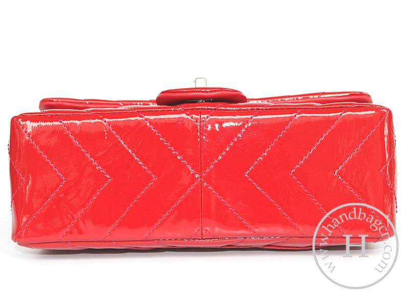 Chanel 48183 Replica Handbag Red Patent Leather With Silver Hardware
