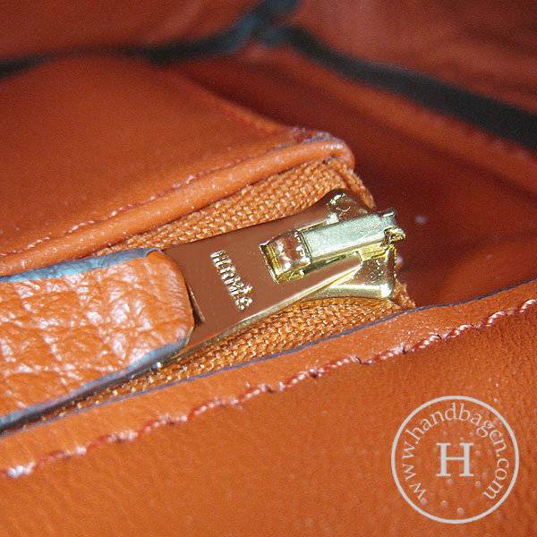 Hermes birkin 25cm 6068 Knockoff handbag Orange Cow leather with Gold Hardware