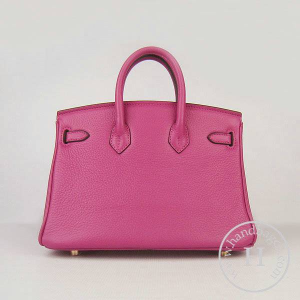 Hermes birkin 25cm 6068 Knockoff handbag Peach Red Cow leather with Gold Hardware