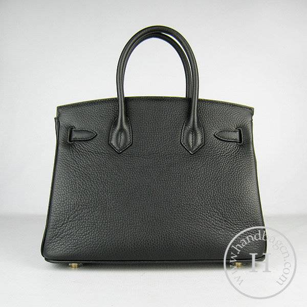 Hermes Birkin 30cm 6088 Black Calfskin Leather With Gold Hardware