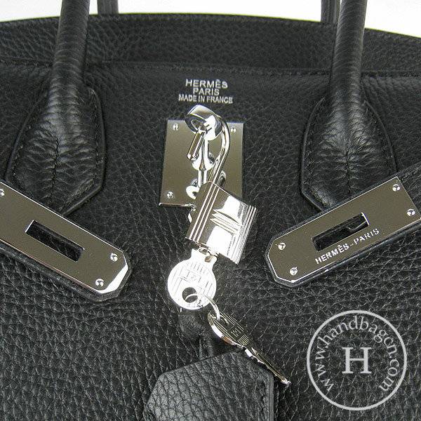 Hermes Birkin 30cm 6088 Black Calfskin Leather With Silver Hardware