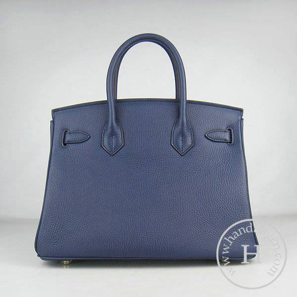 Hermes Birkin 30cm 6088 Dark Blue Calfskin Leather With Gold Hardware - Click Image to Close