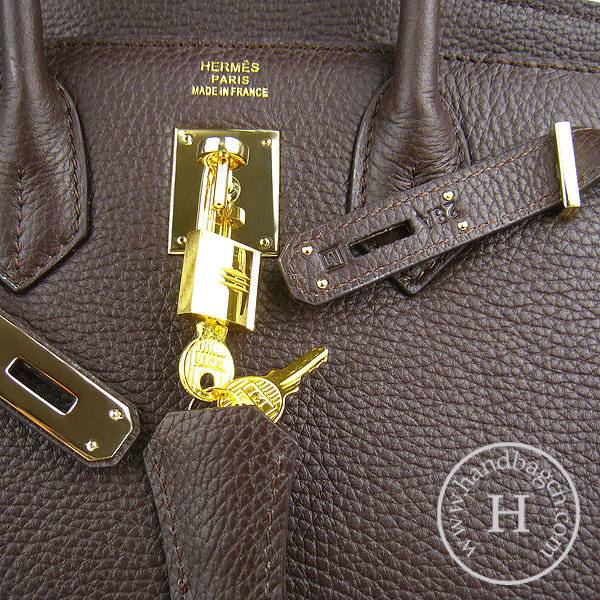 Hermes Birkin 30cm 6088 Dark Coffee Calfskin Leather With Gold Hardware - Click Image to Close