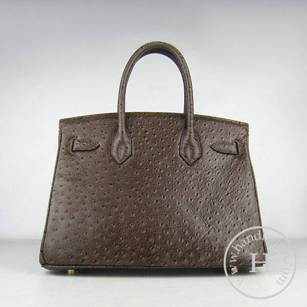 Hermes Birkin 30cm 6088 Dark Coffee Ostrich Leather With Gold Hardware