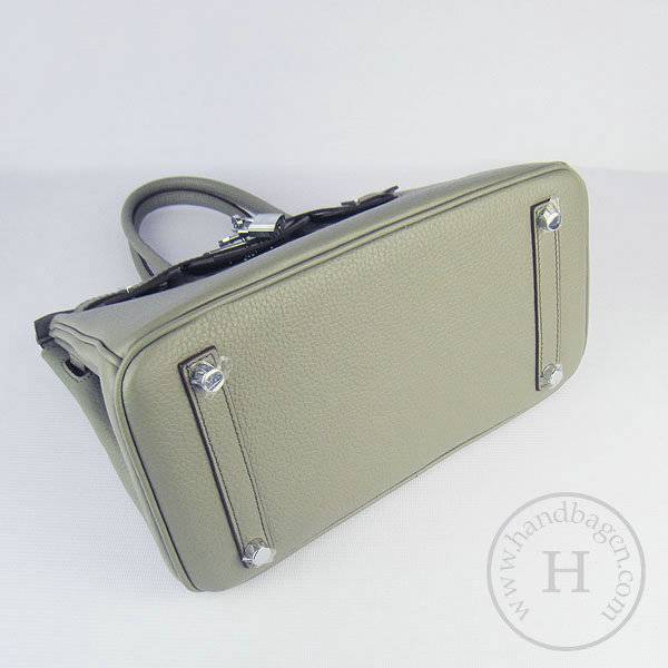 Hermes Birkin 30cm 6088 Dark Gray Calfskin Leather With Silver Hardware