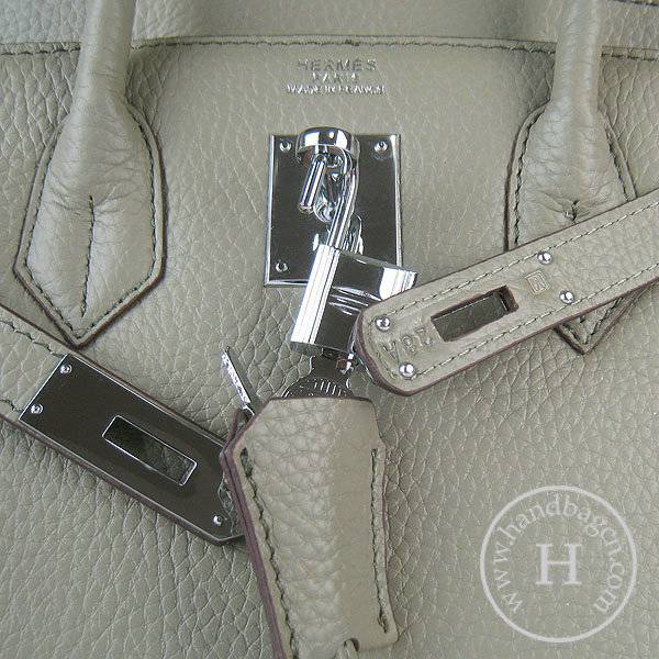 Hermes Birkin 30cm 6088 Dark Gray Calfskin Leather With Silver Hardware - Click Image to Close