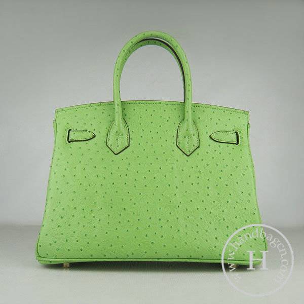 Hermes Birkin 30cm 6088 Green Ostrich Leather With Gold Hardware - Click Image to Close