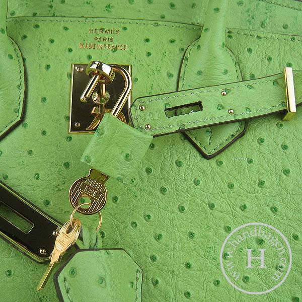 Hermes Birkin 30cm 6088 Green Ostrich Leather With Gold Hardware