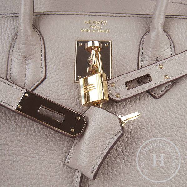 Hermes Birkin 30cm 6088 Gray Calfskin Leather With Gold Hardware - Click Image to Close