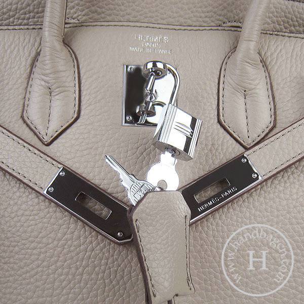 Hermes Birkin 30cm 6088 Gray Calfskin Leather With Silver Hardware