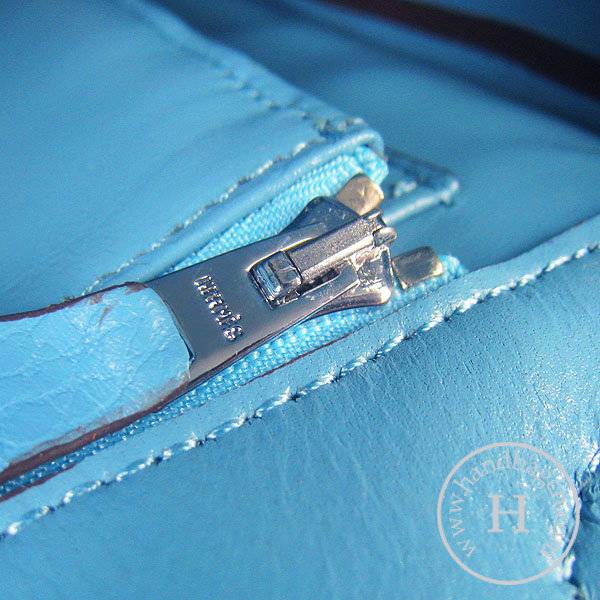 Hermes Birkin 30cm 6088 Light Blue Calfskin Leather With Silver Hardware