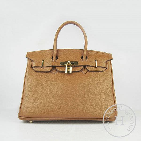Hermes Birkin 30cm 6088 Light Coffee Calfskin Leather With Gold Hardware - Click Image to Close