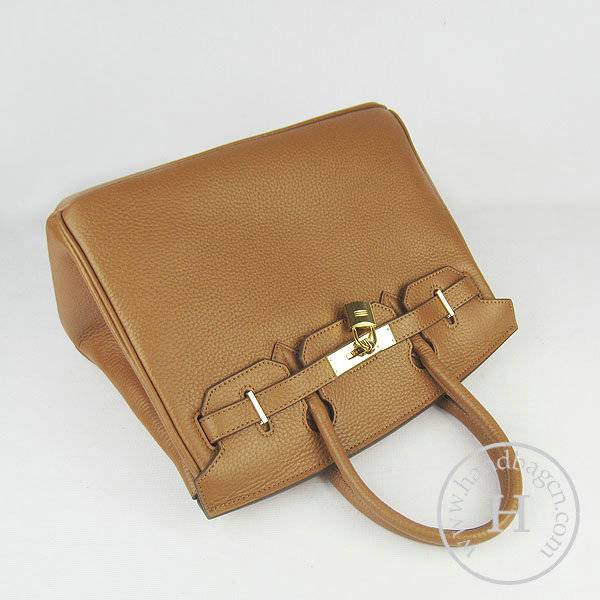 Hermes Birkin 30cm 6088 Light Coffee Calfskin Leather With Gold Hardware - Click Image to Close