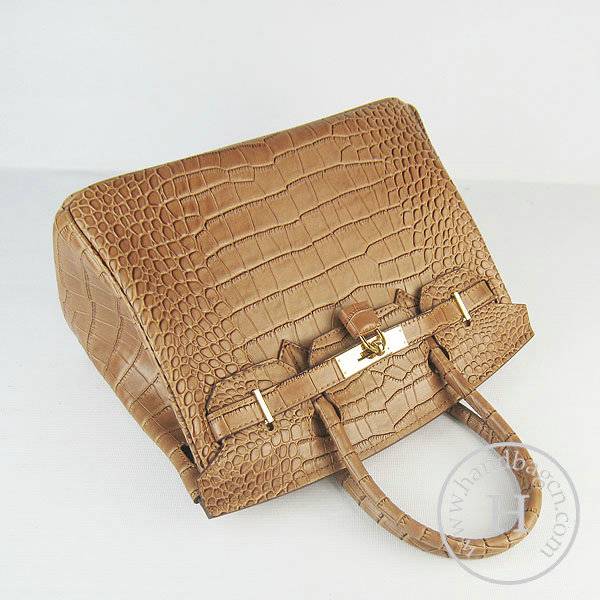 Hermes Birkin 30cm 6088 Light Coffee Alligator Leather With Gold Hardware - Click Image to Close