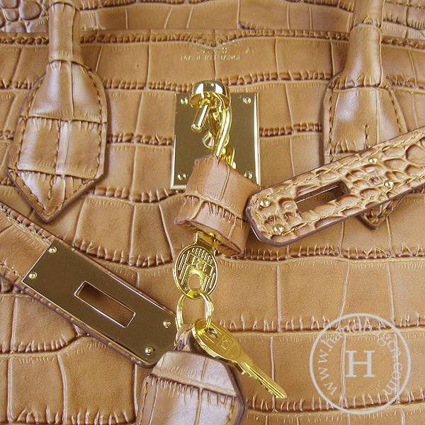Hermes Birkin 30cm 6088 Light Coffee Alligator Leather With Gold Hardware - Click Image to Close
