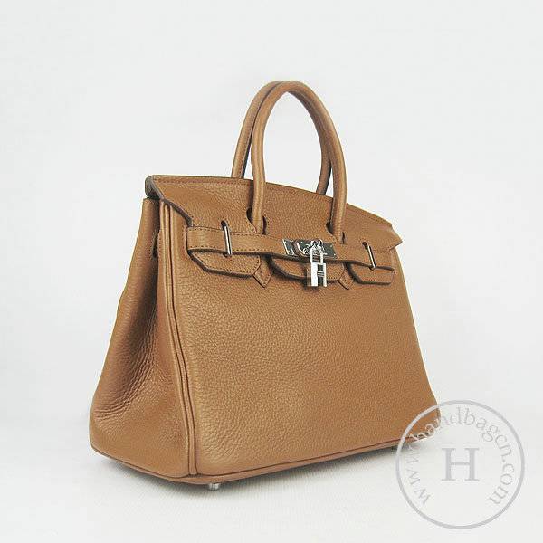 Hermes Birkin 30cm 6088 Light Coffee Calfskin Leather With Silver Hardware - Click Image to Close