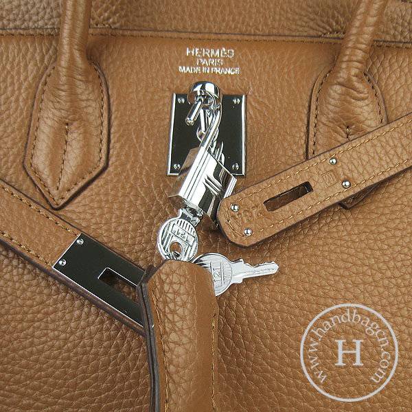 Hermes Birkin 30cm 6088 Light Coffee Calfskin Leather With Silver Hardware - Click Image to Close