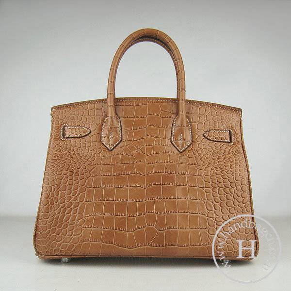 Hermes Birkin 30cm 6088 Light Coffee Alligator Leather With Silver Hardware - Click Image to Close