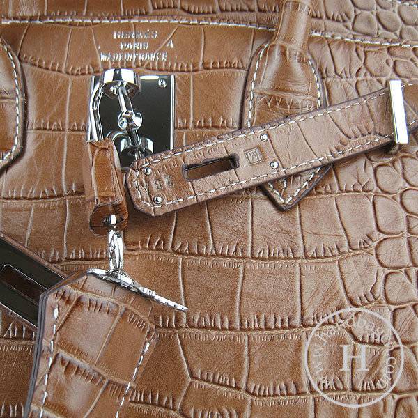 Hermes Birkin 30cm 6088 Light Coffee Alligator Leather With Silver Hardware