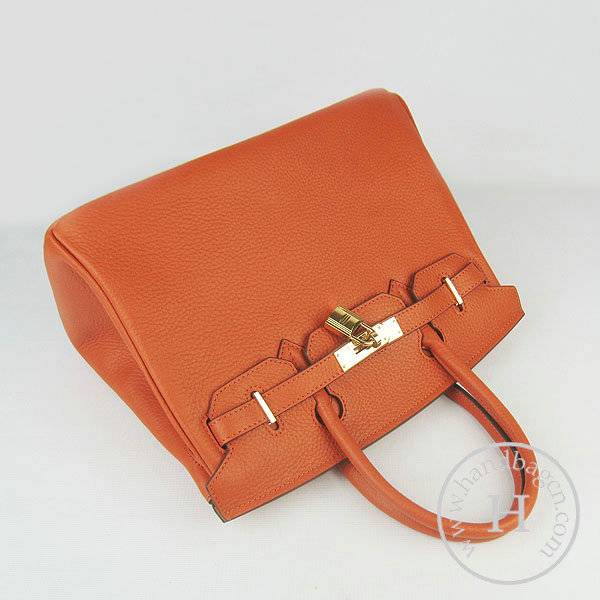 Hermes Birkin 30cm 6088 Orange Calfskin Leather With Gold Hardware - Click Image to Close