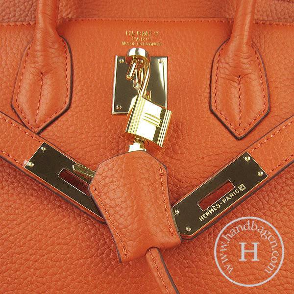 Hermes Birkin 30cm 6088 Orange Calfskin Leather With Gold Hardware