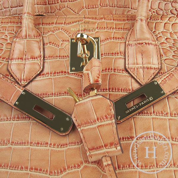 Hermes Birkin 30cm 6088 Orange Alligator Leather With Gold Hardware