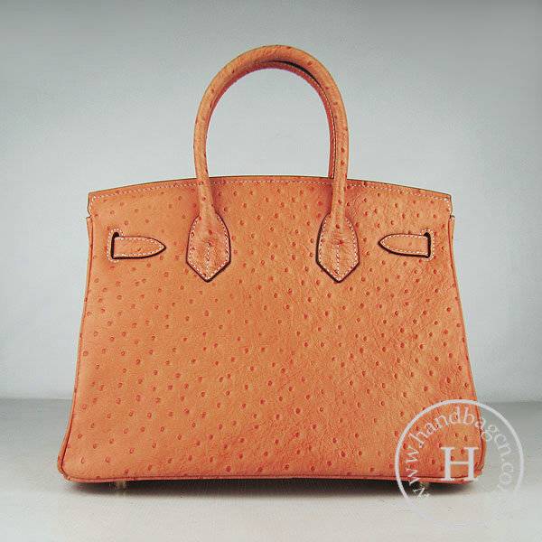 Hermes Birkin 30cm 6088 Orange Ostrich Leather With Gold Hardware