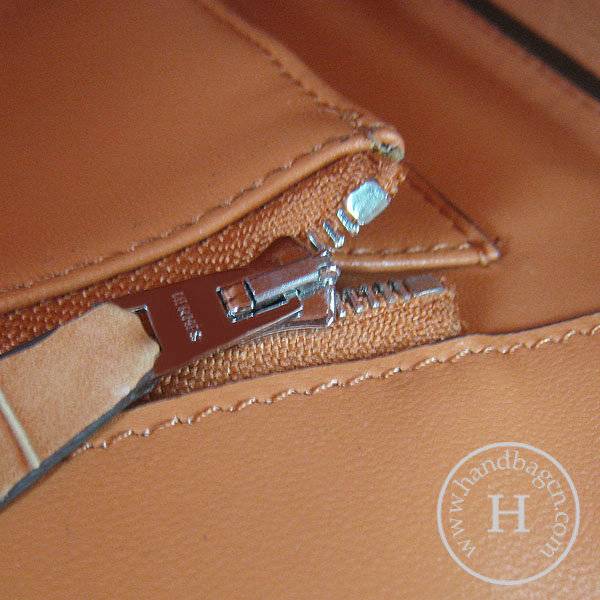 Hermes Birkin 30cm 6088 Orange Alligator Leather With Silver Hardware - Click Image to Close