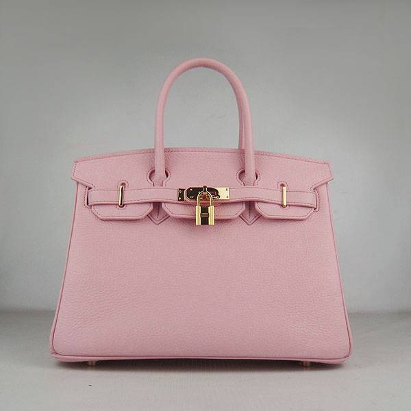 Hermes Birkin 30cm 6088 Pink Calfskin Leather With Gold Hardware