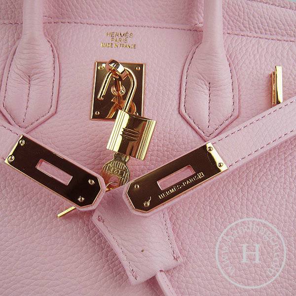Hermes Birkin 30cm 6088 Pink Calfskin Leather With Gold Hardware