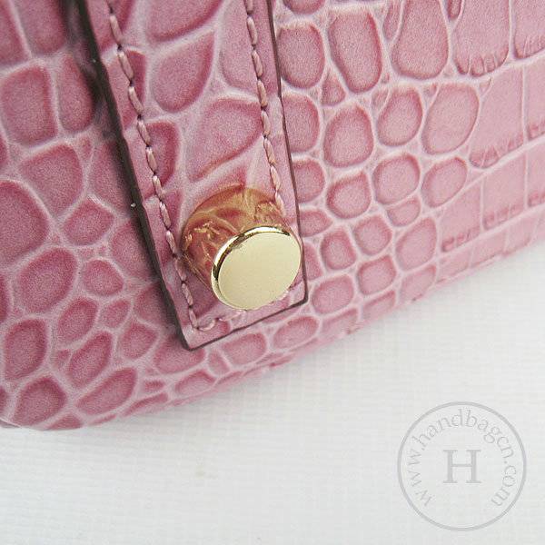 Hermes Birkin 30cm 6088 Pink Alligator Leather With Gold Hardware