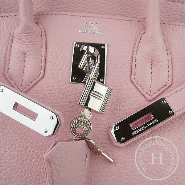 Hermes Birkin 30cm 6088 Pink Calfskin Leather With Silver Hardware