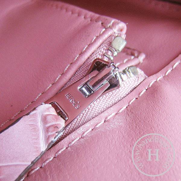 Hermes Birkin 30cm 6088 Pink Alligator Leather With Silver Hardware - Click Image to Close