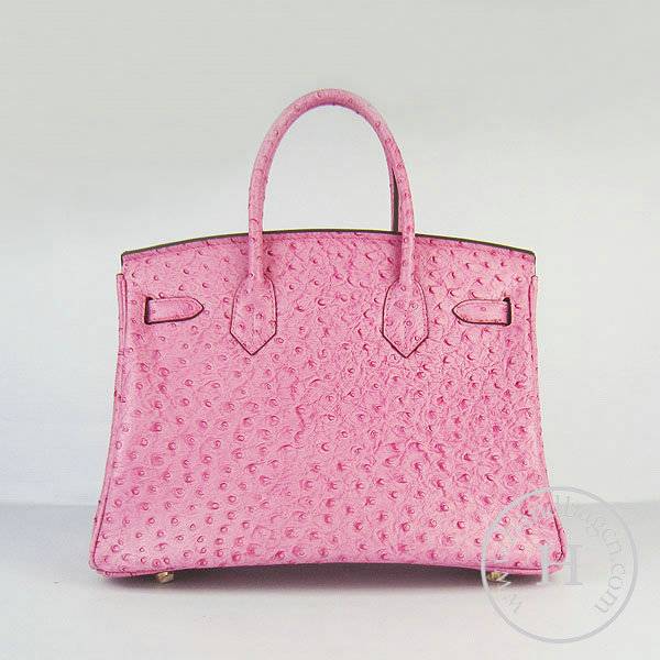 Hermes Birkin 30cm 6088 Peach Red Ostrich Leather With Gold Hardware