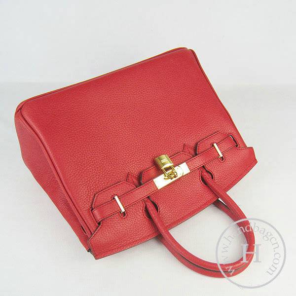 Hermes Birkin 30cm 6088 Red Calfskin Leather With Gold Hardware - Click Image to Close