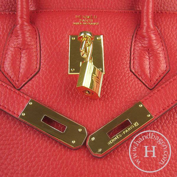 Hermes Birkin 30cm 6088 Red Calfskin Leather With Gold Hardware - Click Image to Close