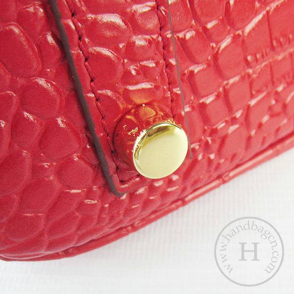 Hermes Birkin 30cm 6088 Red Alligator Leather With Gold Hardware