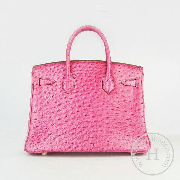 Hermes Birkin 30cm 6088 Rose Red Ostrich Leather With Gold Hardware