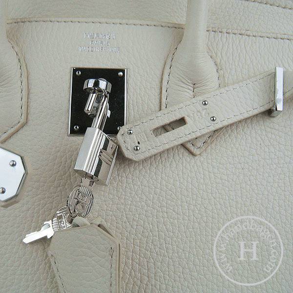 Hermes Birkin 30cm 6088 Cream Calfskin Leather With Silver Hardware