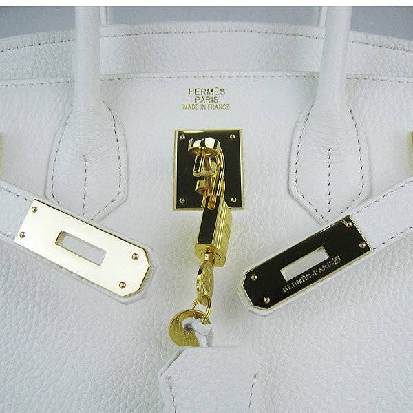 Hermes Birkin 30cm 6088 White Calfskin Leather With Gold Hardware