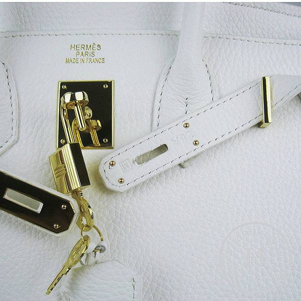 Hermes Birkin 30cm 6088 White Calfskin Leather With Gold Hardware
