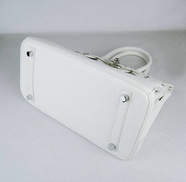 Hermes Birkin 30cm 6088 White Calfskin Leather With Silver Hardware