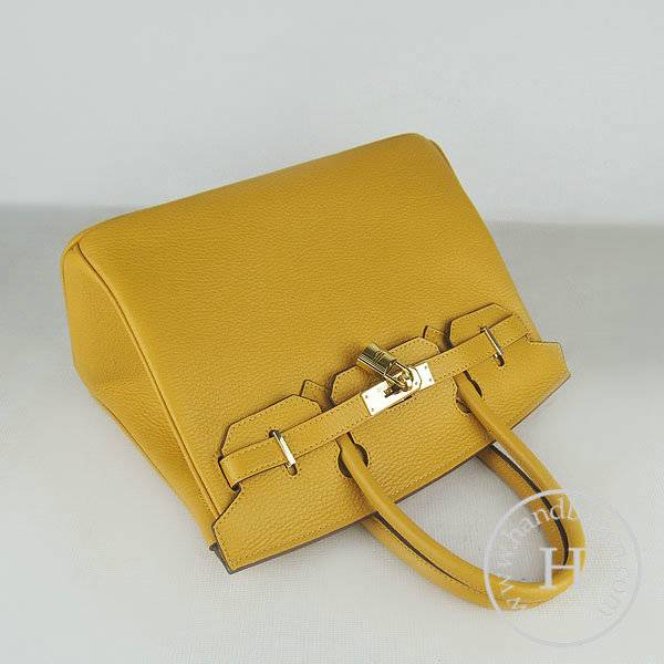 Hermes Birkin 30cm 6088 Yellow Calfskin Leather With Gold Hardware