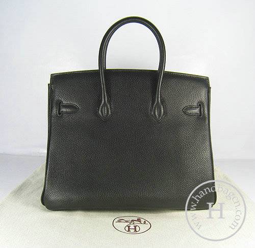 Hermes Birkin 35cm 6089 Black Calfskin Leather With Gold Hardware