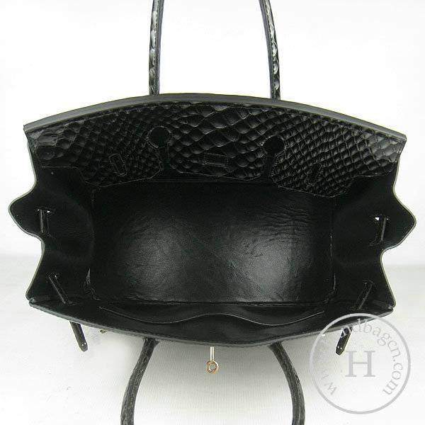 Hermes Birkin 35cm 6089 Black Fish Leather With Gold Hardware