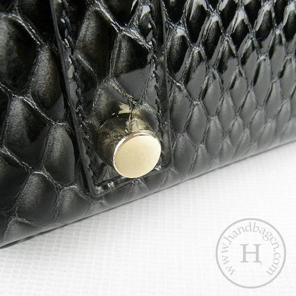 Hermes Birkin 35cm 6089 Black Fish Leather With Gold Hardware