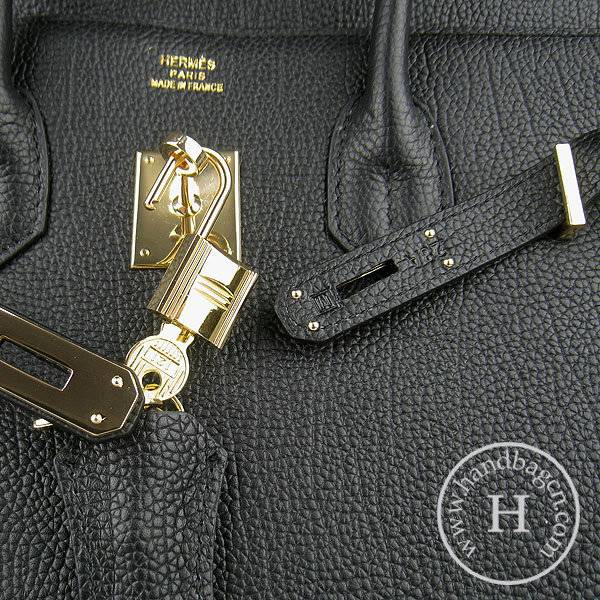 Hermes Birkin 35cm 6089 Black Cow Leather With Gold Hardware