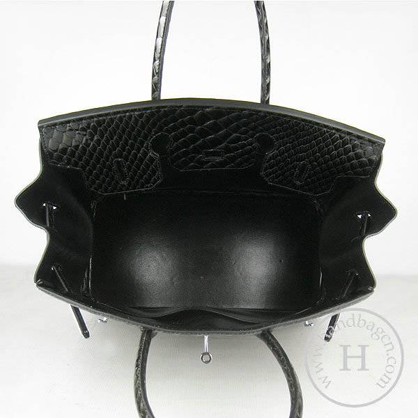 Hermes Birkin 35cm 6089 Black Fish Leather With Silver Hardware